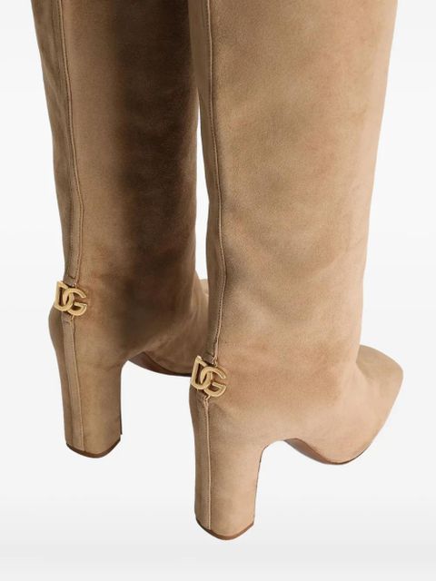 Dolce & Gabbana 90mm block-heel boots - Neutrals