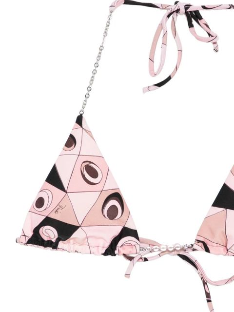 PUCCI Occhi chain triangle bikini top - Pink
