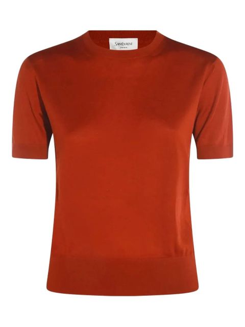 Saint Laurent short-sleeve crew-neck sweater - Orange - zdjęcie produktu nr 1