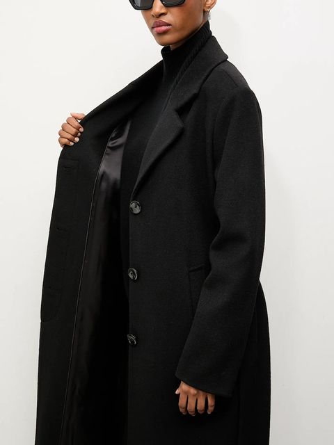 Answear.LAB płaszcz damski kolor czarny przejściowy