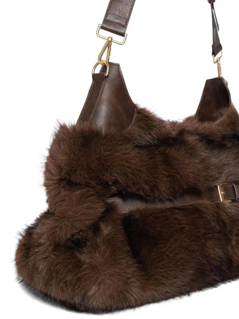 Manière De Voir Cali fur panel duffel bag - Brown