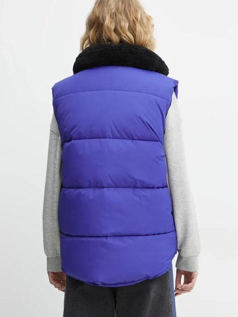 A.P.C. bezrękawnik dwustronny doudoune teddy kolor niebieski zimowy PAAFW.M30201