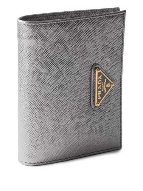 Prada triangle-logo leather wallet - Grey