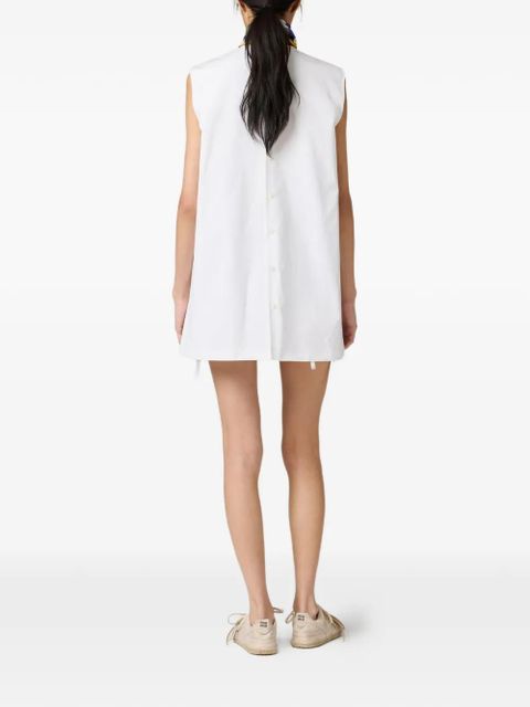 Miu Miu flared logo cotton mini dress - White