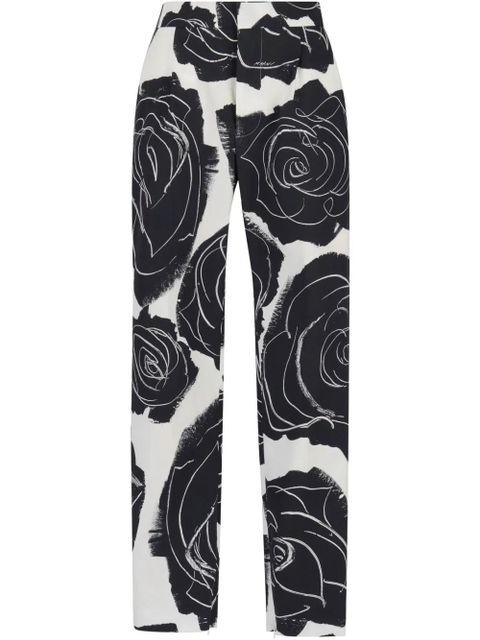 Marni rose-print trousers - White - zdjęcie produktu nr 1