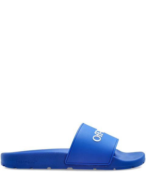 Off-White logo-embossed slides - Blue - zdjęcie produktu nr 1
