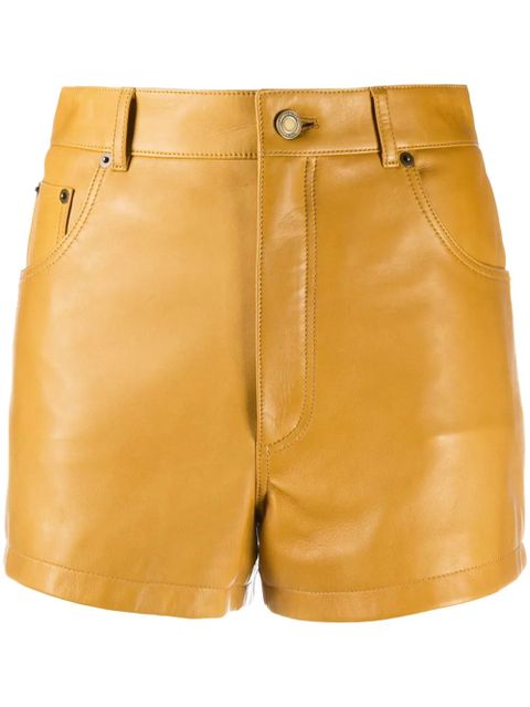 Saint Laurent lambskin leather shorts - Brown - zdjęcie produktu nr 1