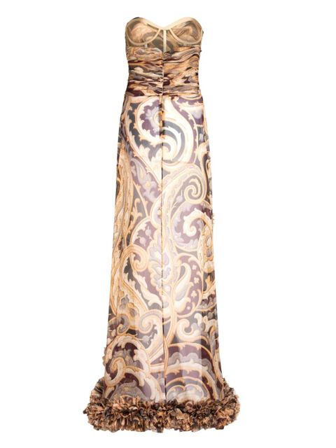 ETRO ruched-detailing printed silk maxi dress - Neutrals - zdjęcie produktu nr 2