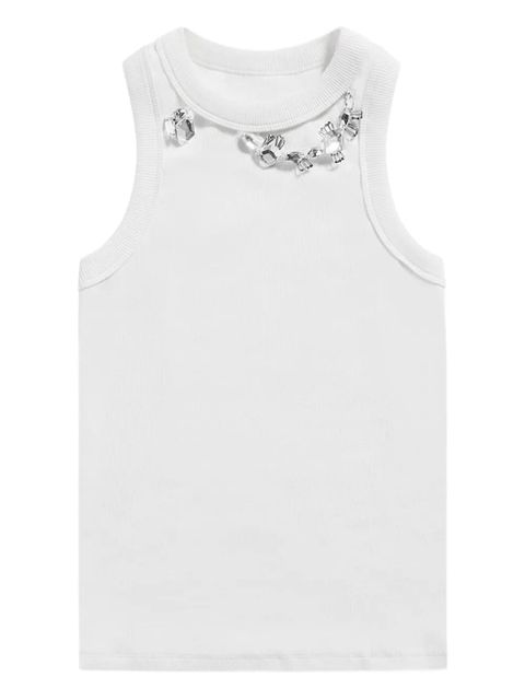 AREA crystal-embellished ribbed tank top - White - zdjęcie produktu nr 1