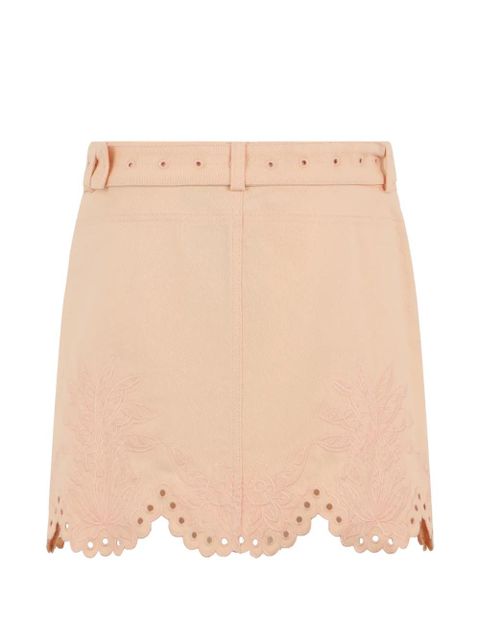 FARM Rio floral-embellished belted mini skirt - Pink - zdjęcie produktu nr 2