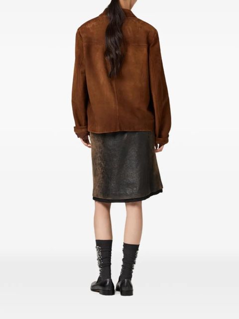 Miu Miu logo-detail button jacket - Brown - zdjęcie produktu nr 2