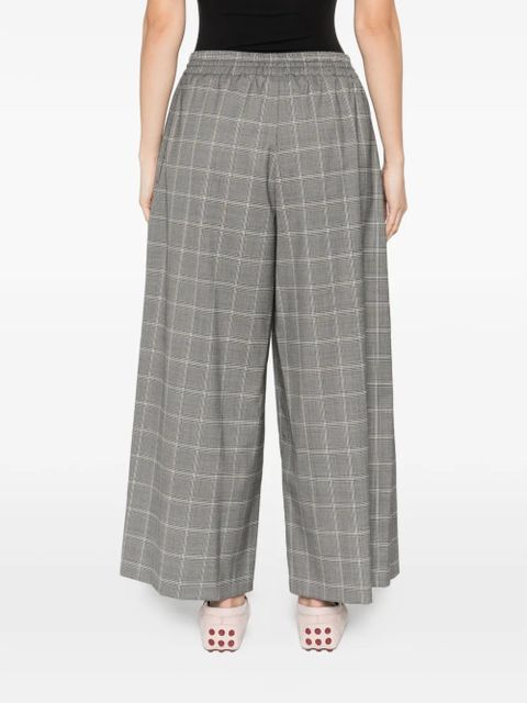 Weekend Max Mara drawstring check-pattern trousers - Grey
