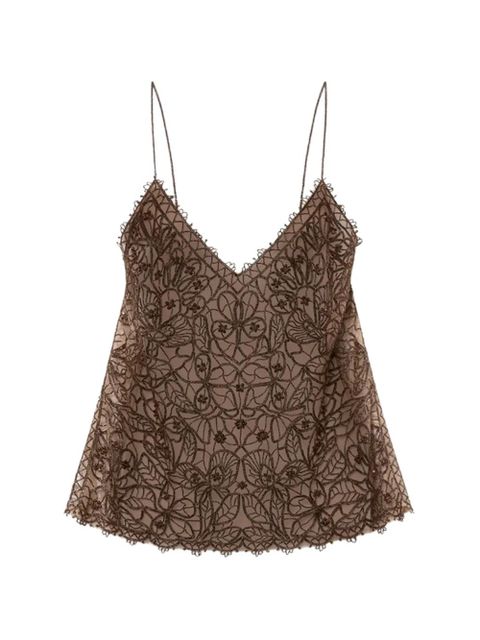 ISABEL MARANT Olva silk top - Brown - zdjęcie produktu nr 1