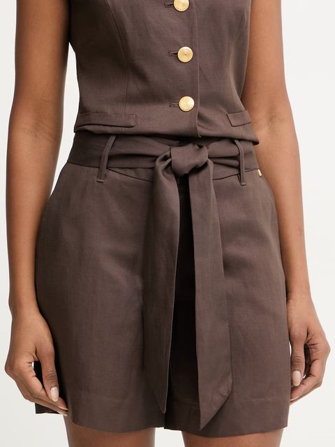Marciano by Guess szorty eleganckie damskie z dodatkiem lnu JANE - zdjęcie produktu nr 1