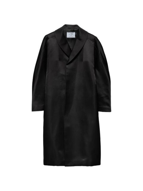 Prada single-breasted double satin coat - Black - zdjęcie produktu nr 1