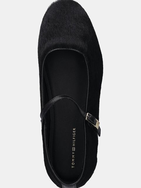 Tommy Hilfiger baleriny skórzane PONY HAIR MARYJANE kolor czarny FW0FW09154