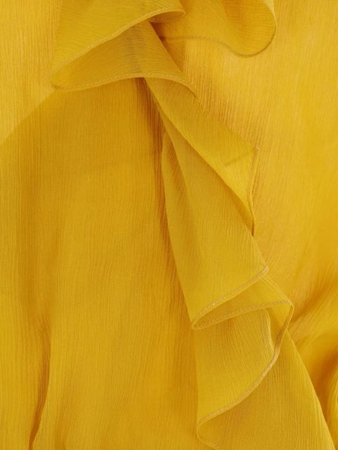 Saint Laurent ruffled wrap dress - Yellow - zdjęcie produktu nr 1