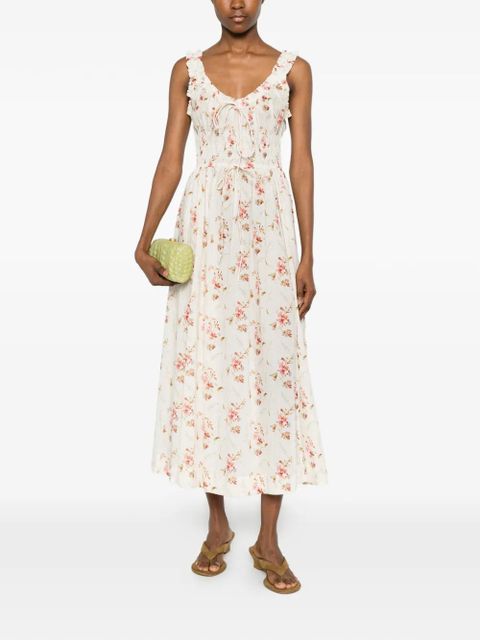 DÔEN Emmaretta floral-print midi dress - White - zdjęcie produktu nr 2