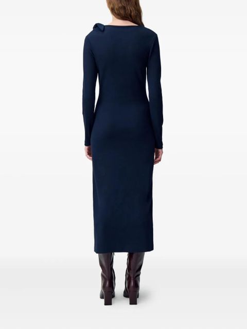 Claudie Pierlot tie-neck button-detail dress - Blue