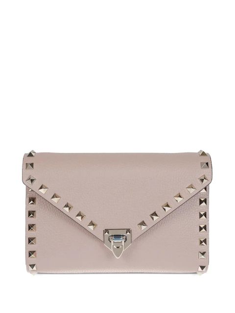 Valentino Garavani Rockstud leather clutch bag - Pink - zdjęcie produktu nr 1