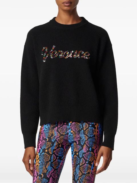 Versace embroidered sweater - Black