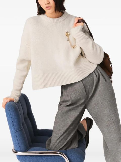 Maje checked-pattern trousers - Grey