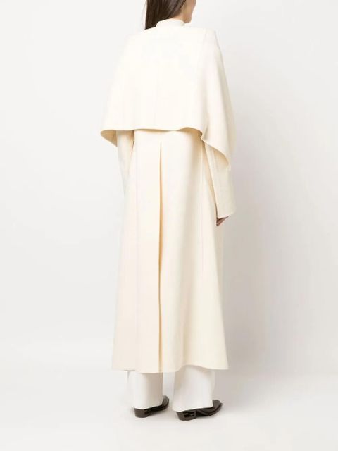 The Row cashmere drape-detail coat - Neutrals