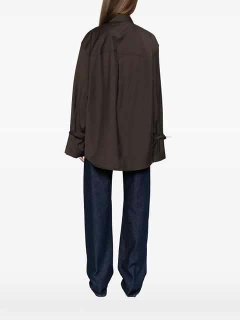 TOTEME tie-cuff shirt - Brown - zdjęcie produktu nr 2