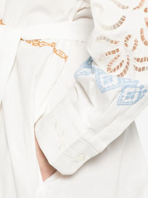 Weekend Max Mara Wkdgru floral-embroidered midi dress - White