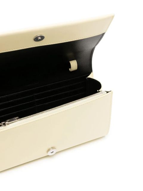 Jil Sander engraved-logo leather crossbody bag - Yellow