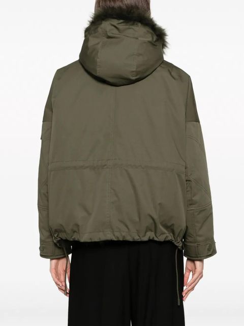 Yves Salomon reversible hooded cropped parka - Green