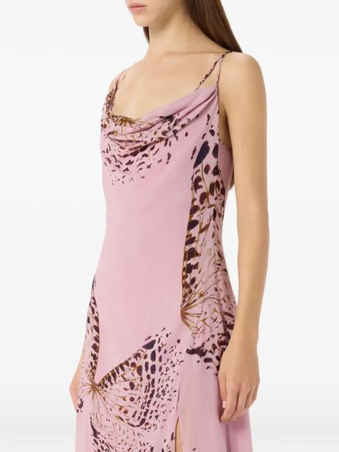 Blumarine butterfly-print maxi dress - Pink