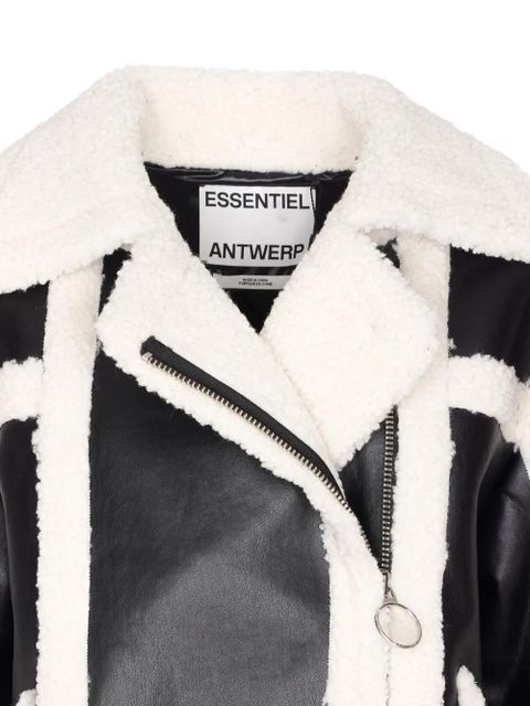 Essentiel Antwerp faux-shearling panelled jacket - Black