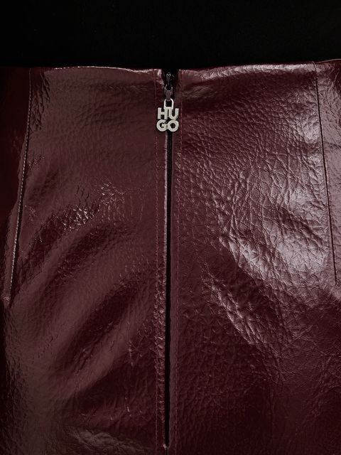 HUGO spódnica kolor bordowy midi prosta 50552978