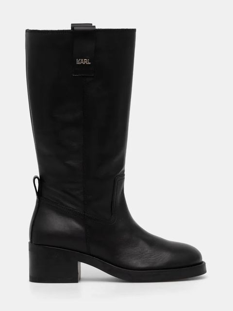 Karl Lagerfeld kozaki skórzane BROOKLYN damskie kolor czarny na słupku KL41774 - zdjęcie produktu nr 2