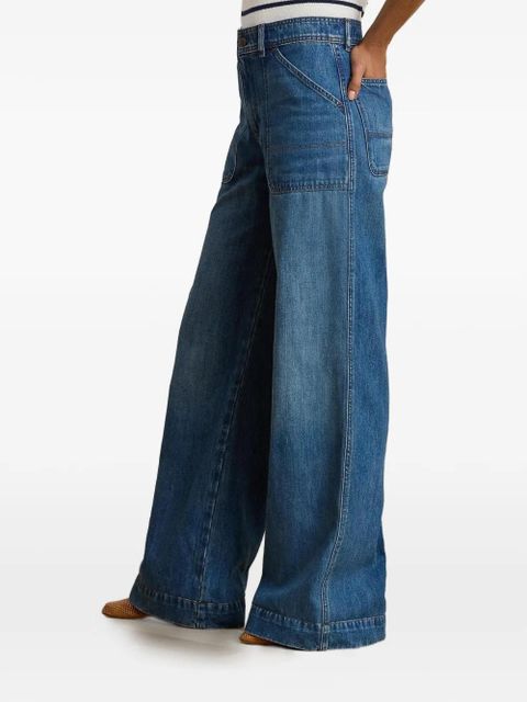 Lauren Ralph Lauren patch-pocket wide-leg jeans - Blue