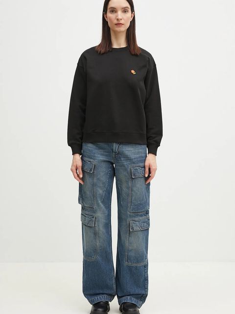 Kenzo bluza bawełniana damska kolor czarny gładka FF52SW1874MF.99J