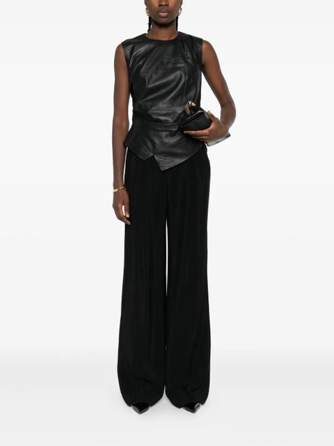 Róhe draped leather top - Black - zdjęcie produktu nr 2