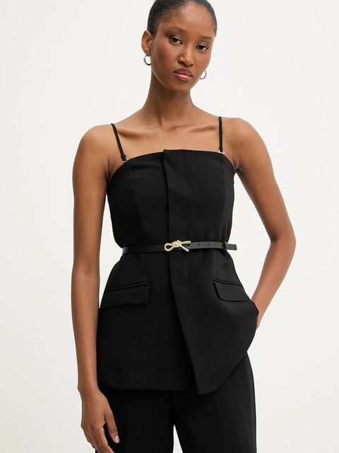 Answear.LAB kombinezon kolor czarny z dekoltem karo - zdjęcie produktu nr 2