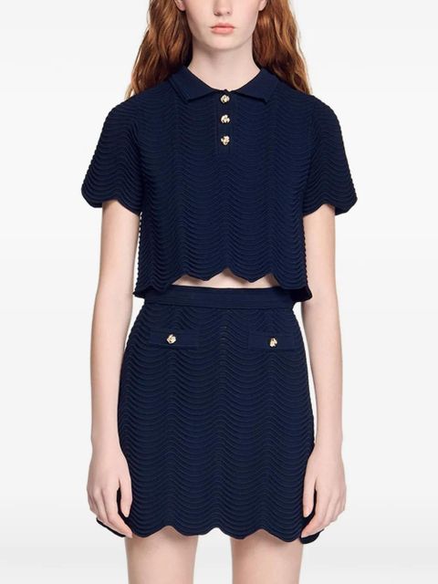 SANDRO scalloped miniskirt - Blue - zdjęcie produktu nr 2