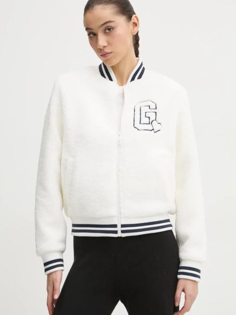 Guess kurtka bomber SHERPA damski kolor beżowy przejściowa V5RL06 KCPC2