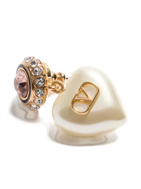 Valentino Garavani Vlogo signature heart-pendant earrings - Gold - zdjęcie produktu nr 2