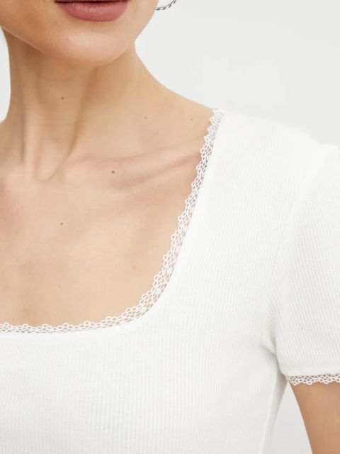 Morgan t-shirt DLUBI damski kolor beżowy DLUBI