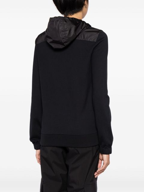 Gucci crest-appliqué panelled hoodie - Black