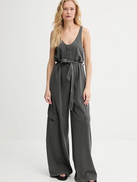 G-Star kombinezon bawełniany kolor szary bawełniany z dekoltem okrągłym D26100-C756 - zdjęcie produktu nr 1