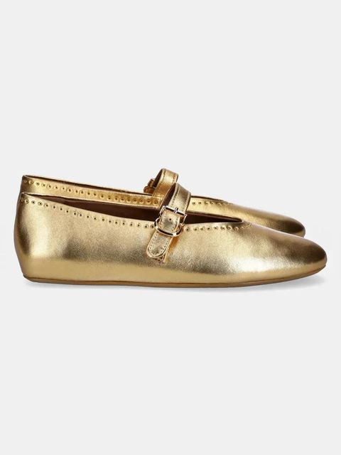 Answear.LAB baleriny skórzane kolor złoty