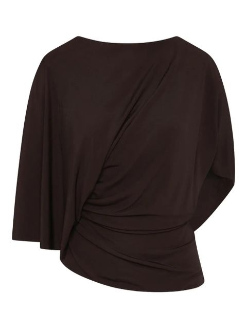 Christopher Esber fluted jersey top - Brown