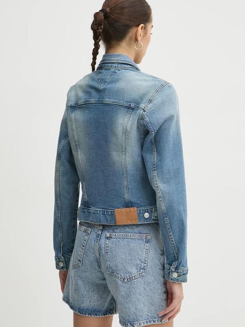 Tommy Jeans kurtka jeansowa damska kolor niebieski przejściowa DW0DW19858