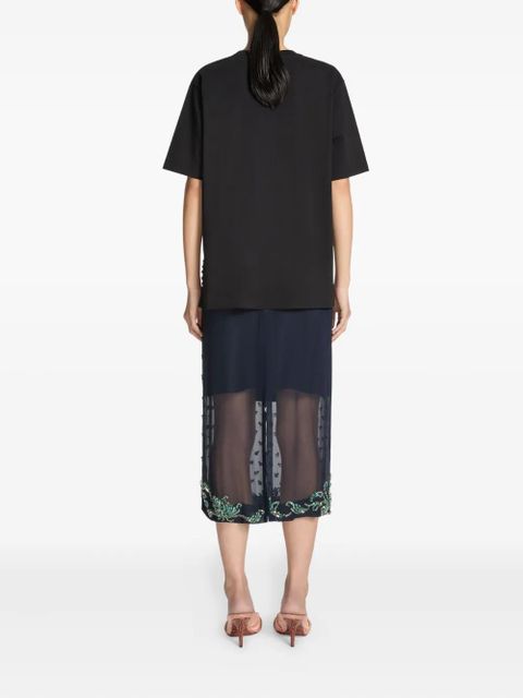 DRIES VAN NOTEN crew-neck button-embellishment T-shirt - Black