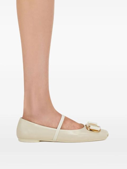 Ferragamo New Vara buckle-detail ballet flats - Neutrals